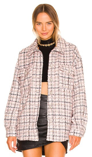 Kinsley Shacket in Pink & Black | Revolve Clothing (Global)