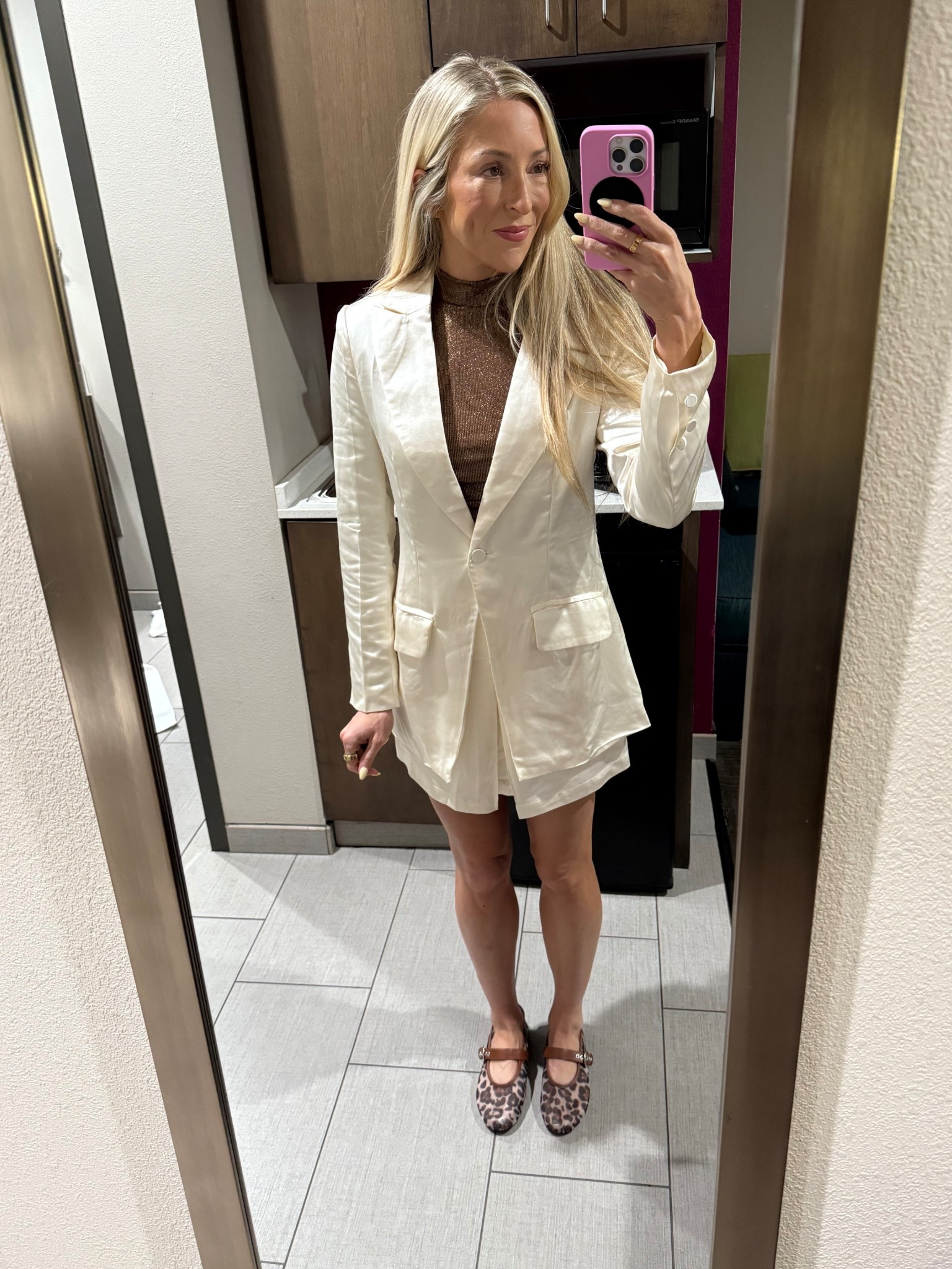 One of my favorite two-piece sets I’ve ever purchased!! From VICI

Despite a few wrinkles from being in my suitcases, I loved how soft and comfortable this blazer and skort were!