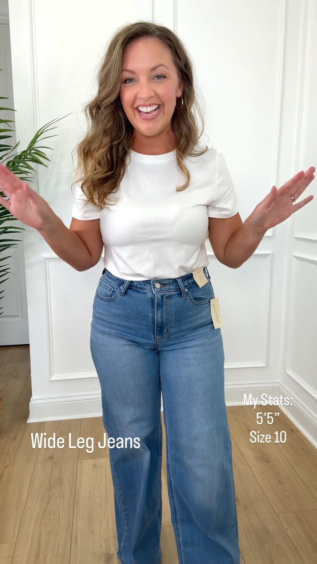 Target Jeans Try on Haul : wide leg jeans in the medium wash! Oh my goodness 😍 these are my favorite pair of jeans I have tried on from Target!!! So stretchy and figure flattering!!! I am 5’5” size 8/10 Pear shaped 🍐wearing size 10 jeans!! I will be picking these up in the darker color too!!! So perfect for fall and winter!! 🍁❄️ 
Target jeans, Target denim, midsize jeans , pear shaped jeans , Target try on haul, midsize style , size 10 , #targetstyle #targetjeans #target #targetdenim #targetfinds

#LTKFindsUnder50 #LTKMidsize #LTKSaleAlert