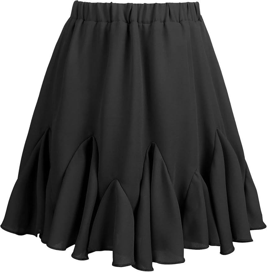 Flypigs Skirts for Girls Pleated Short Skirt Cute Ruffle Skirt High Waist Mini Skirt Double Layer... | Amazon (US)