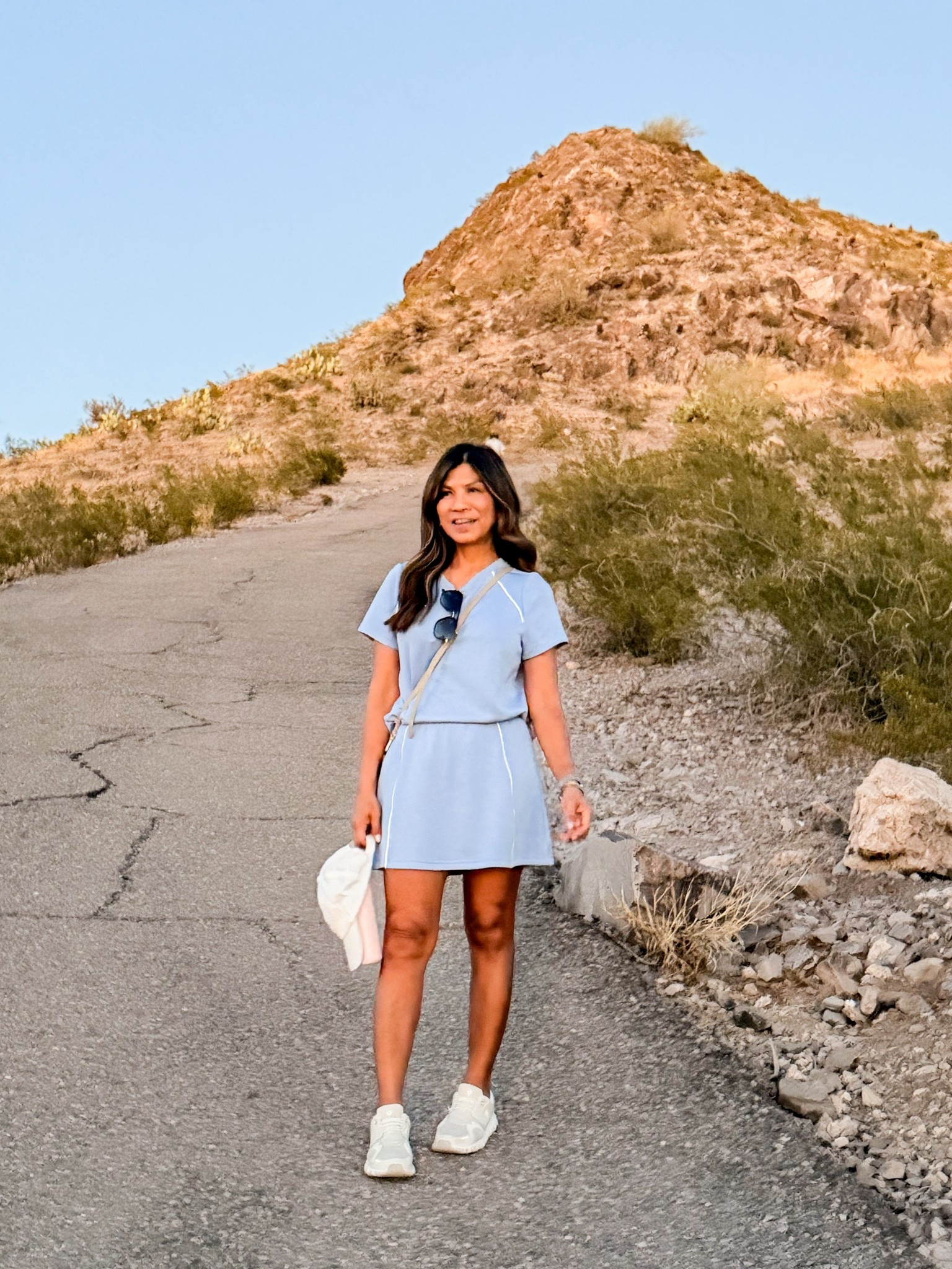 I’m 5’2” 118#ish for reference 
Skort set in small tts.
Shoes tts- color is Pearl White.
Crossbody bag in Taupe-This is the small size.
Wore this for a short but steep hike in Tempe Arizona.


#LTKootd #LTKmomlife #LTKfitnessgoals