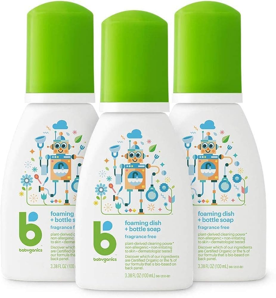 Babyganics Foaming Dish & Bottle Soap for Travel, Fragrance Free, Plant-Derived Cleaning Power, R... | Amazon (US)