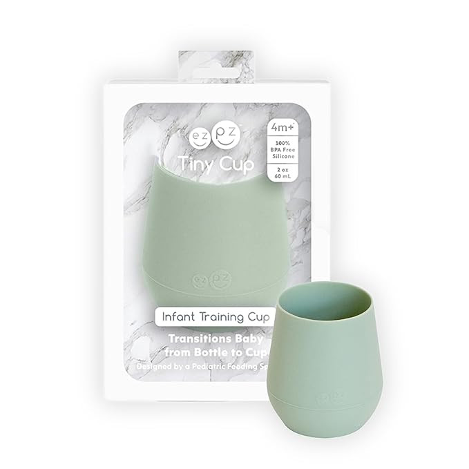 ezpz Tiny Cup (Sage) - 4 months+ - 100% Silicone Training Cup for Infants - Designed by a Pediatr... | Amazon (US)