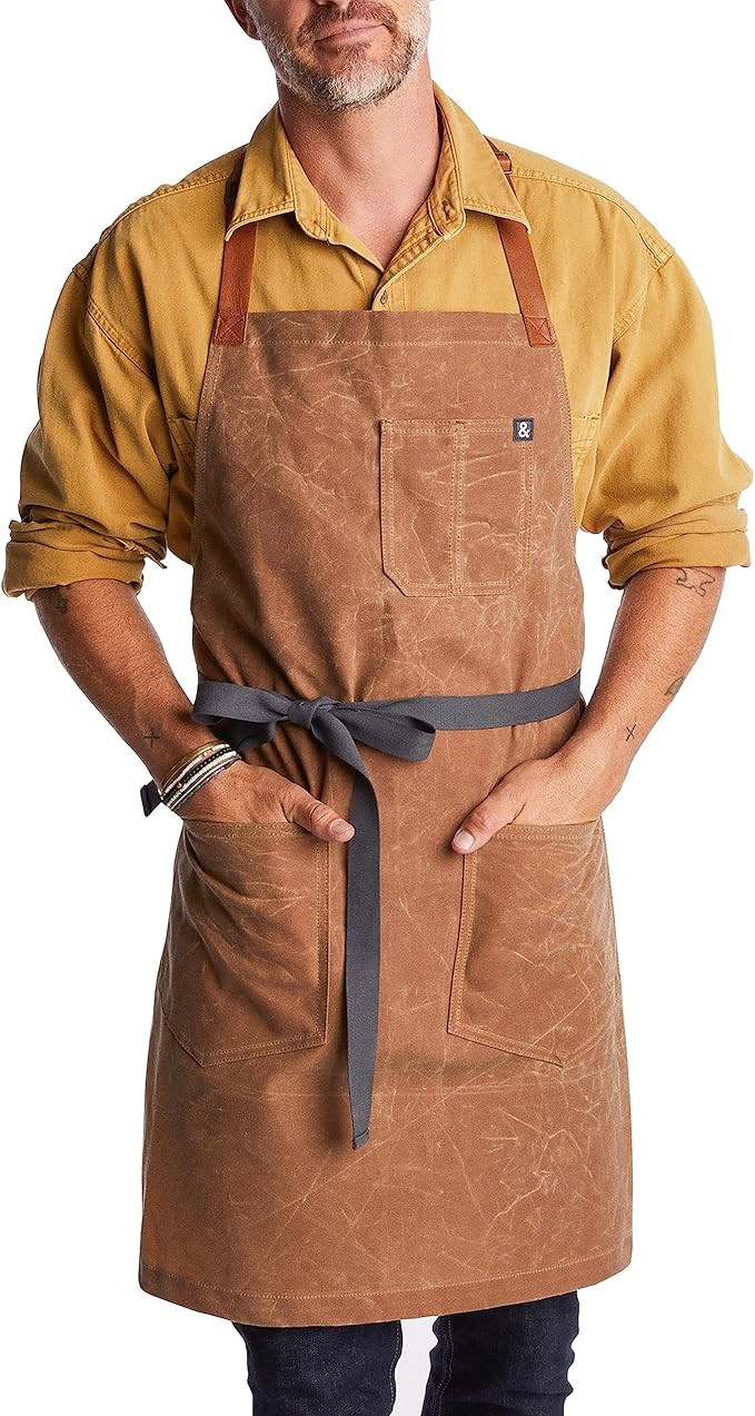 hedley & bennett Waxman Apron - 100% Cotton, Water Resistant, Heavy Duty Waxed Canvas Apron with ... | Amazon (US)