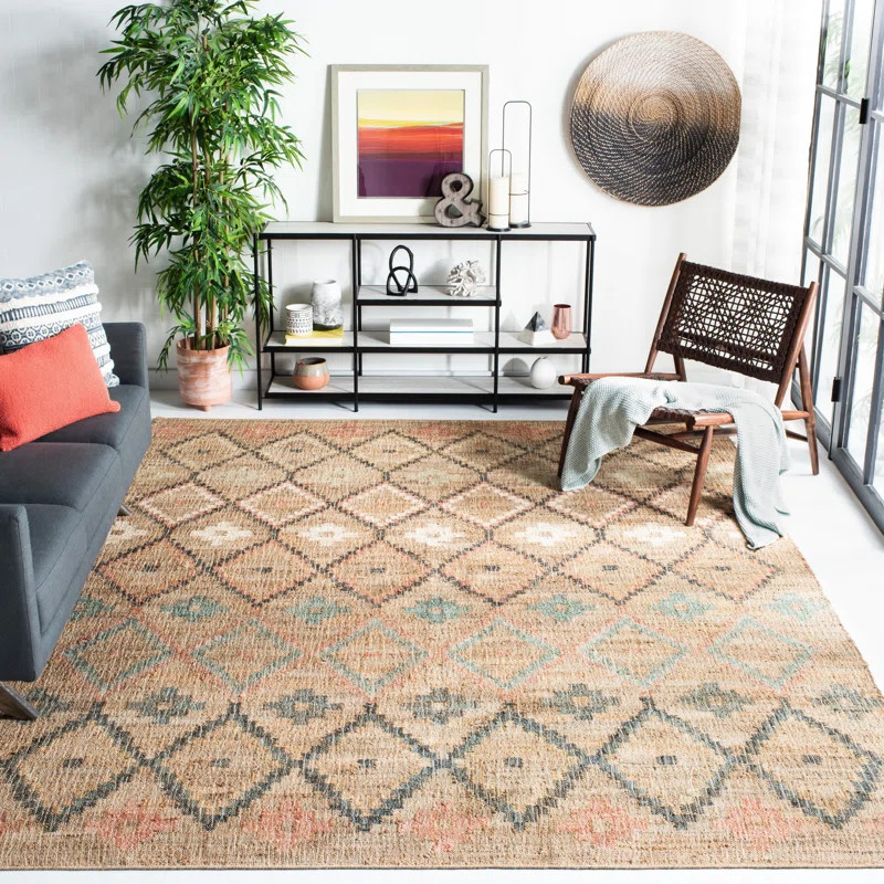 Heyman Hand Loomed Jute, Cotton Geometric Rug | Wayfair North America