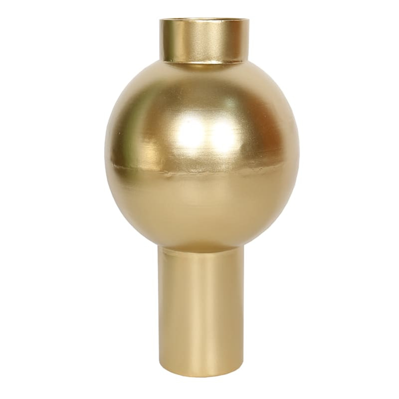 Crosby St Gold Metal Vase, 13.95" | At Home