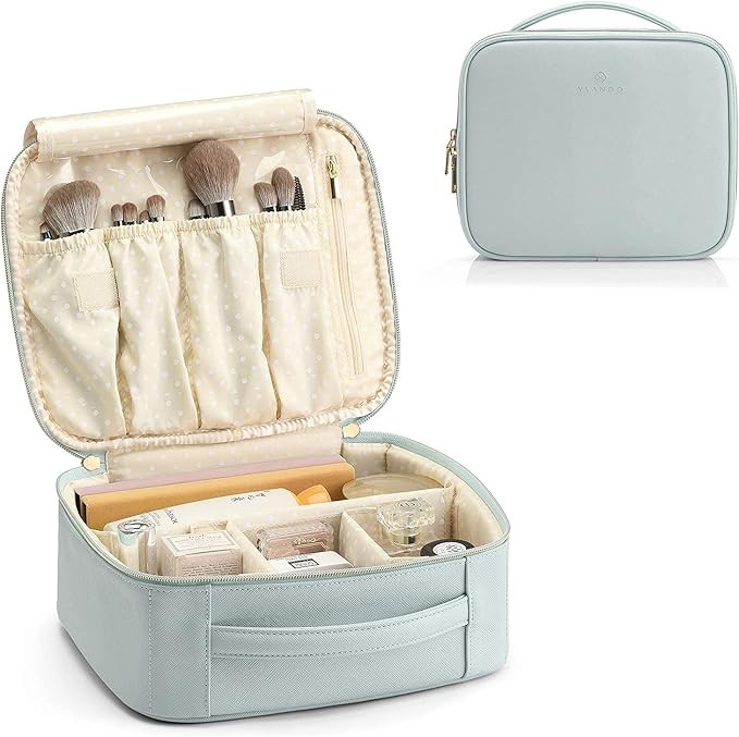 Vlando Travel Makeup Cosmetic Case Storage Bag Cosmetic Bag Portable Artist Storage Bag with Adju... | Amazon (US)