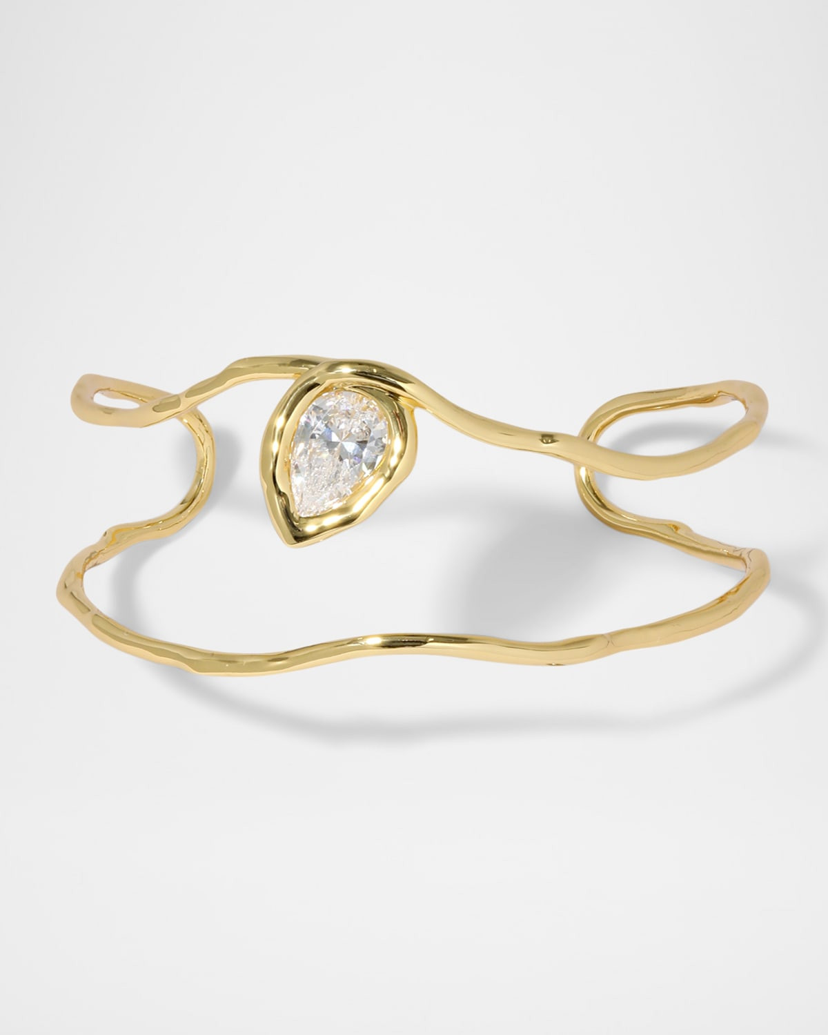 Asterales Gold Flat CZ Cuff Bracelet | Neiman Marcus