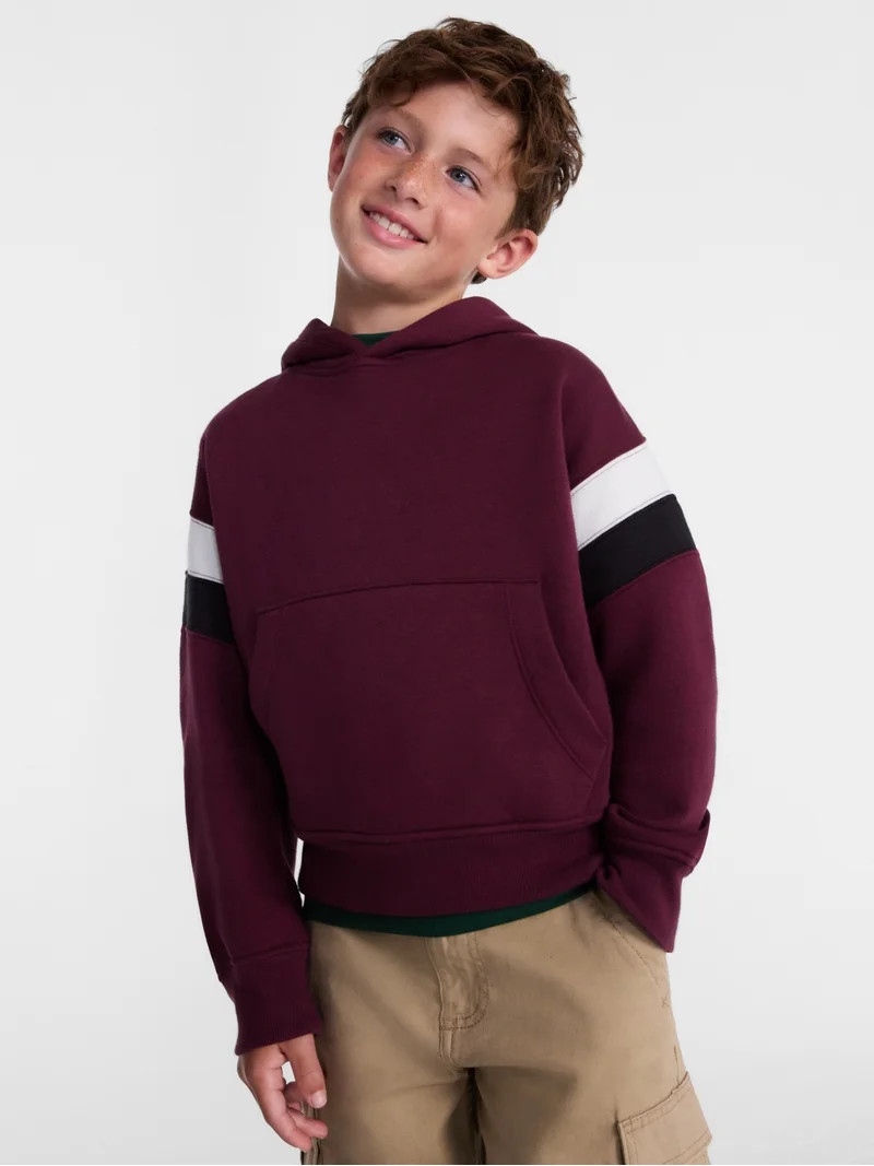 Wonder Nation Boys' Varsity Fleece Hoodie, Sizes 4-18 & Husky | Walmart (US)