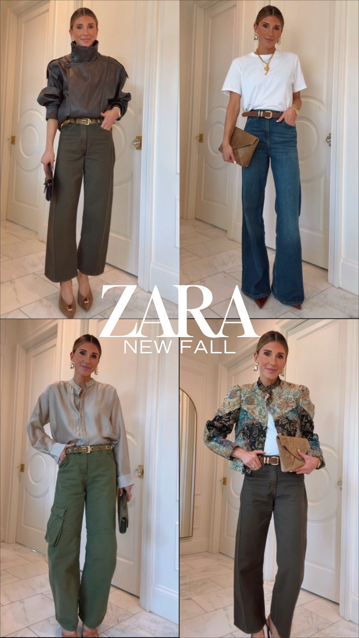 Zara fall outfit ideas! How cool is this statement jacket?! I’m wearing size small in the jackets and 2 in my pants, run tts.