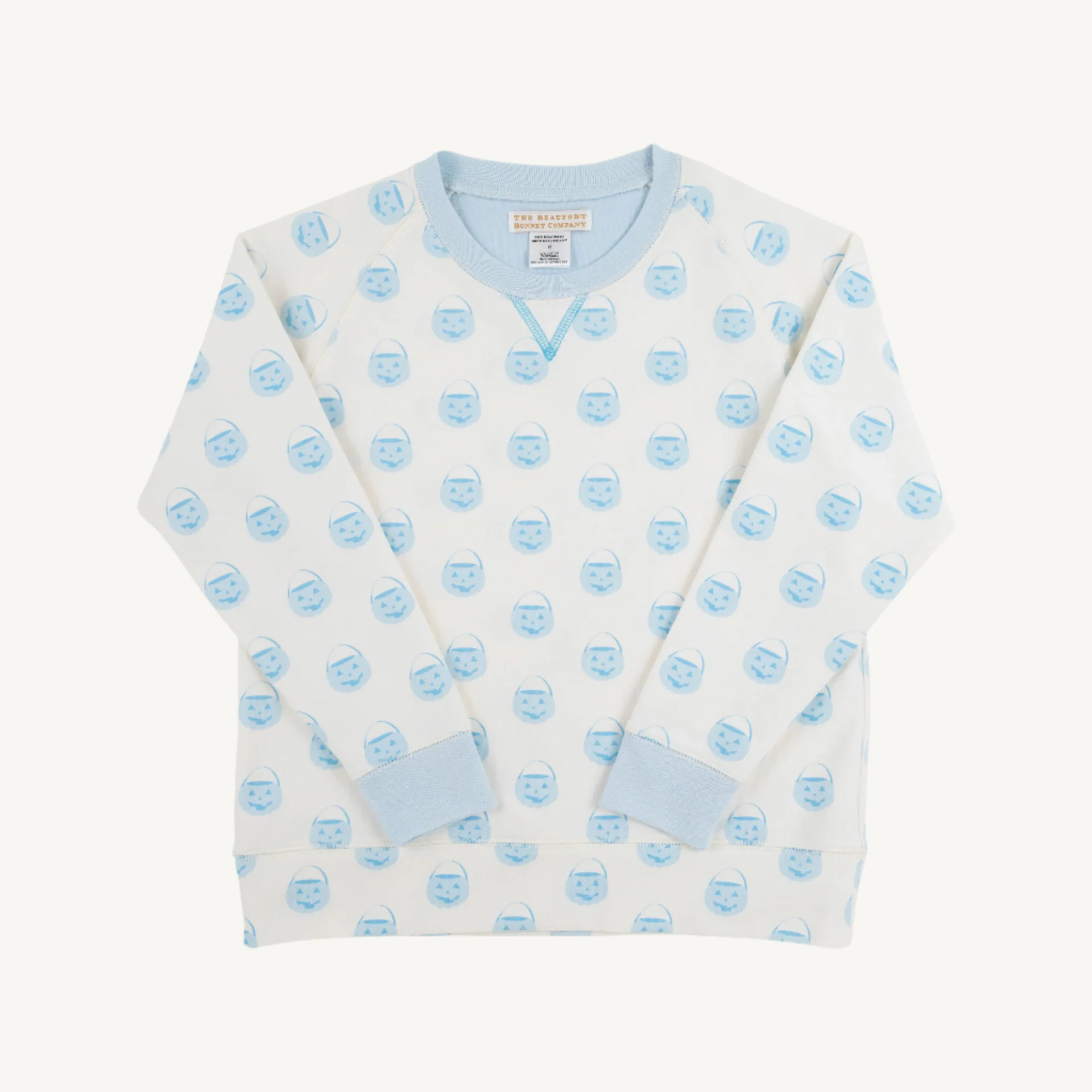 Cassidy Comfy Crewneck - Vintage-Prep Pumpkin Pails with Buckhead Blue | The Beaufort Bonnet Company