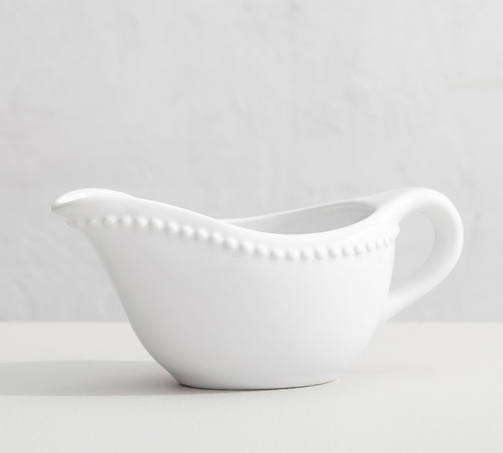 Emma Beaded Stoneware Gravy Boat | Pottery Barn (US)