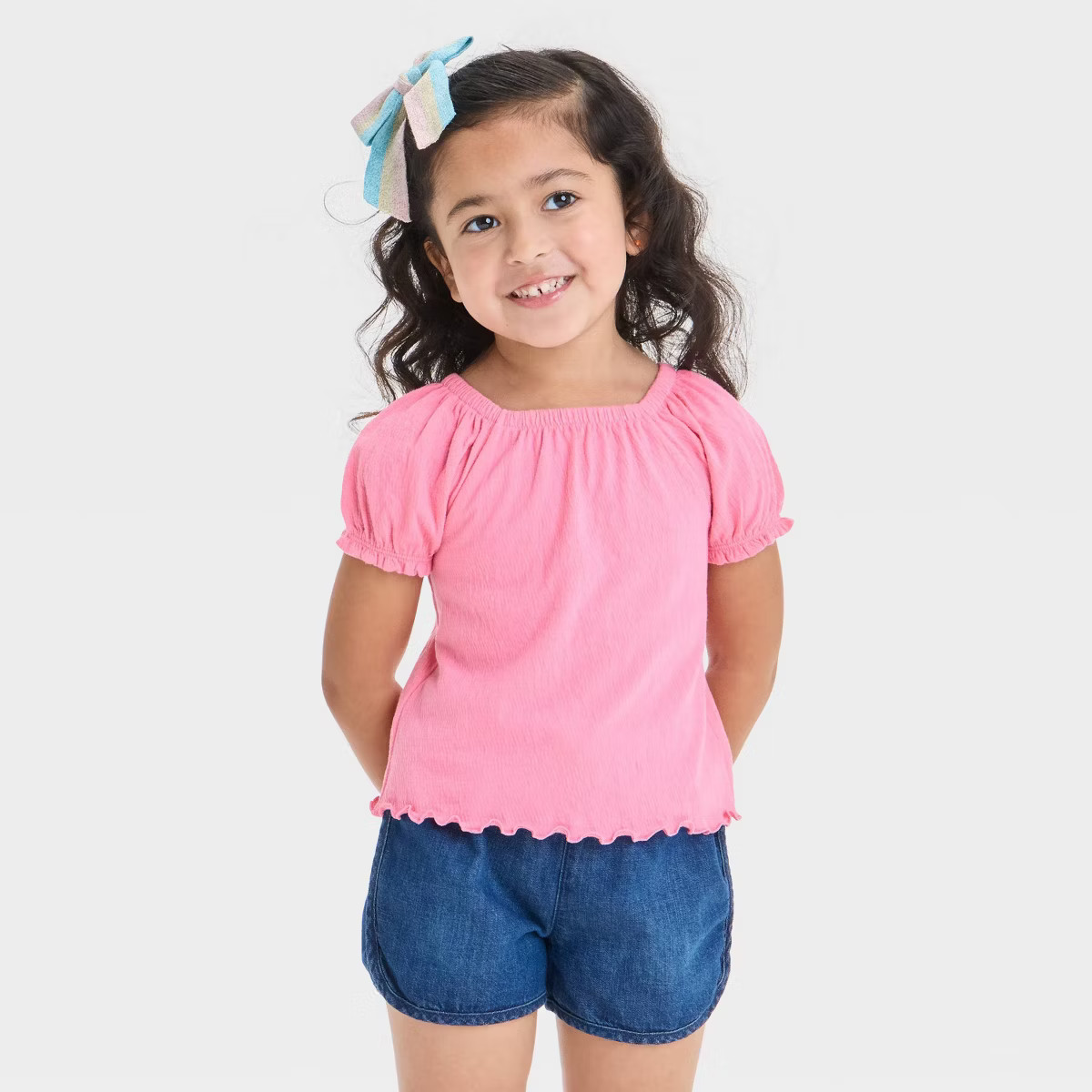 Toddler Girls' Micro Floral Shirt - Cat & Jack™ Lilac Purple 5T | Target