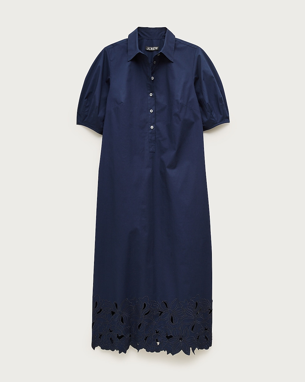 Embroidered shirt-dress in cotton poplin | J. Crew US