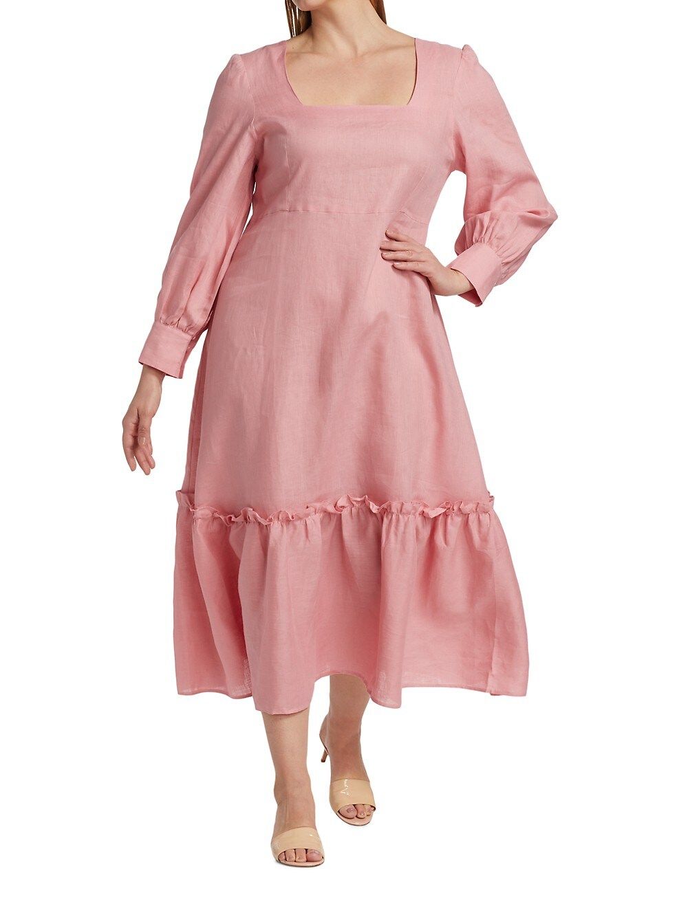 Bloom Linen Midi-Dress | Saks Fifth Avenue