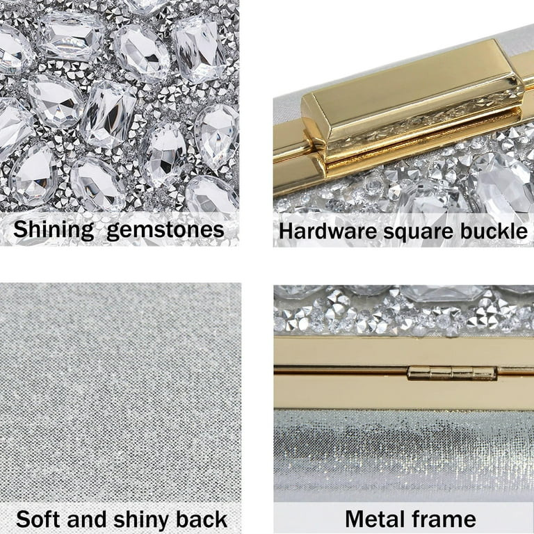 Milisente Women Diamond Clutch Purse Shinning Gemstone Crystal Evening Purses For Wedding and Par... | Walmart (US)