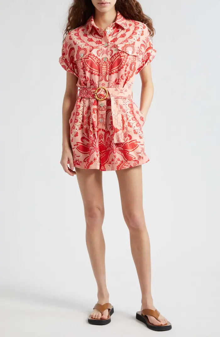 Jaipur Belted Linen Romper | Nordstrom