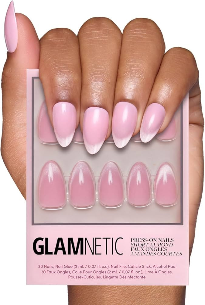 Glamnetic Press On Nails - Lovers Blush Spring Nails | Opaque, Glossy Velvet Pink Fake Nails, Sal... | Amazon (US)