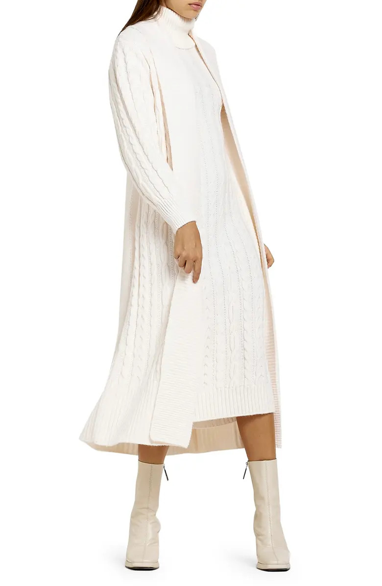 River Island Cable Stitch Long Cardigan | Nordstrom | Nordstrom