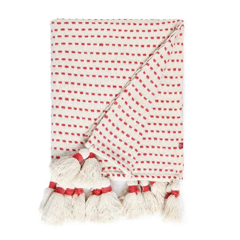 REDEARTH Classic Throw Blanket -with Oversized Decorative Tassels Medium Weight Soft Lap Blanket ... | Walmart (US)