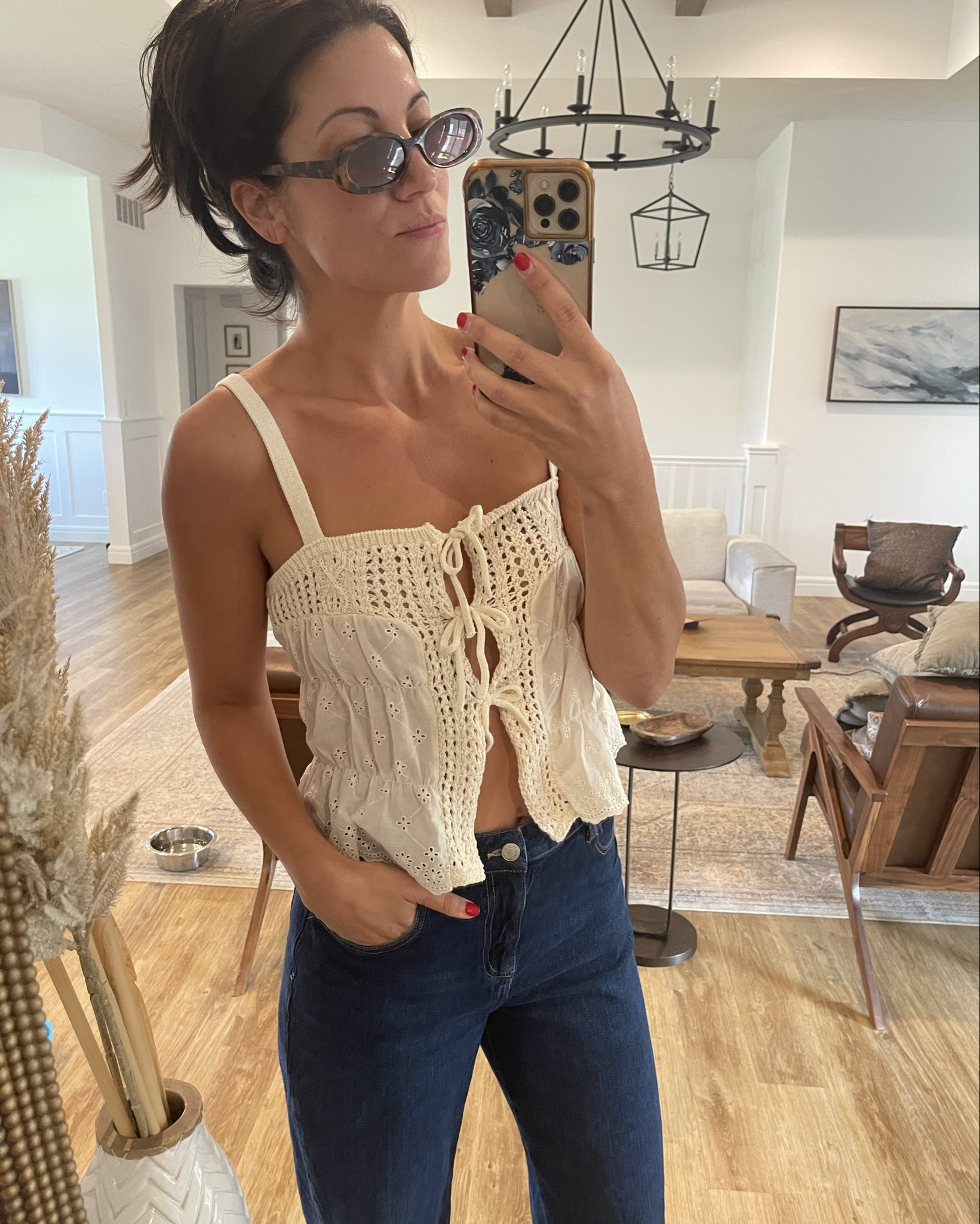 Obsessed with front tie tops this summer. The one I am wearing is from Zara but I linked some super cute options below! If you have tatas make sure to have some good nipple covers! Adding links for my jeans too :) 

Summer tops, bow tops, camis, summer outfit inspo, cropped wide leg jeans 

#LTKFindsUnder100 #LTKStyleTip