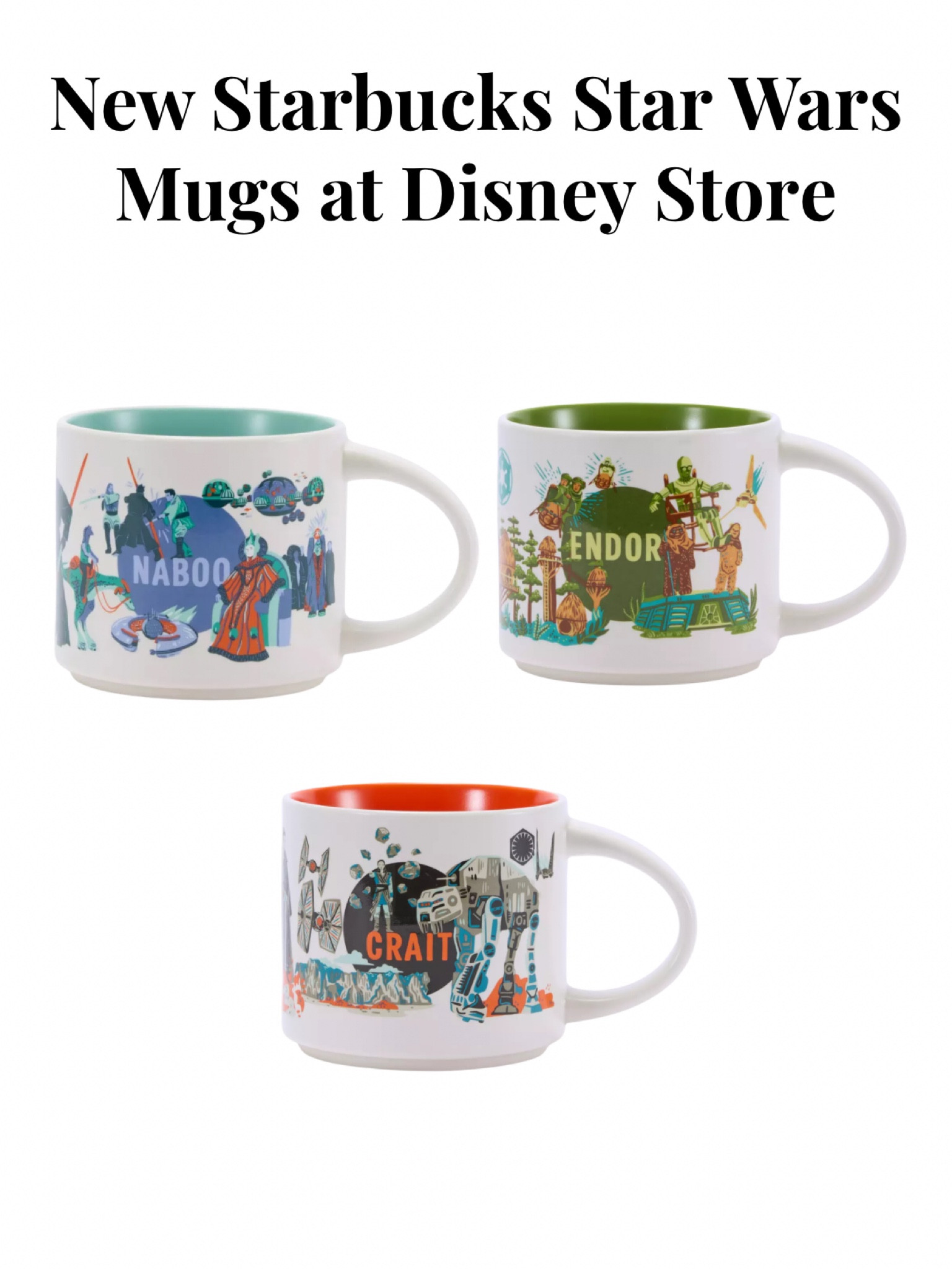 New Starbucks Star Wars mugs of Naboo, Endor, and Crait ☕️

#LTKTravel #LTKSeasonal #LTKmomlife