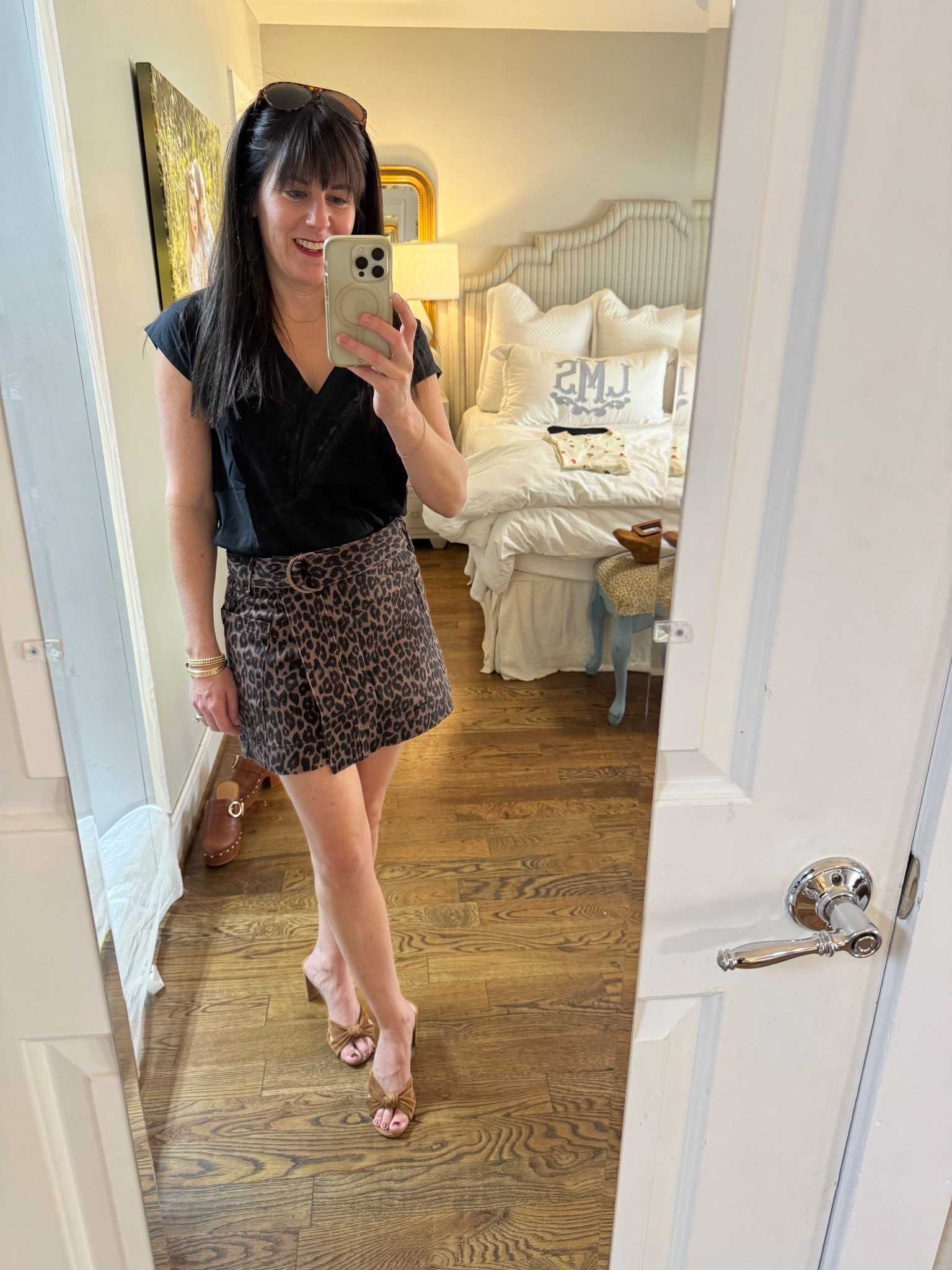 Fall mom uniform part 2 🐆 Shirt and skirt run TTS. I’m in XS. 

#LTKSeasonal