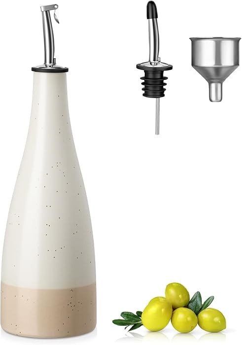vancasso 16 Oz Ceramic Olive Oil Dispenser Bottle, Bottle Dispenser with Spout and Funnel for Kit... | Amazon (US)