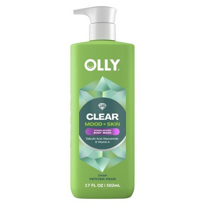 OLLY Clear Mood and Skin Vitamin-Infused Body Wash - Crisp Vetiver Pear - 17 fl oz | Target
