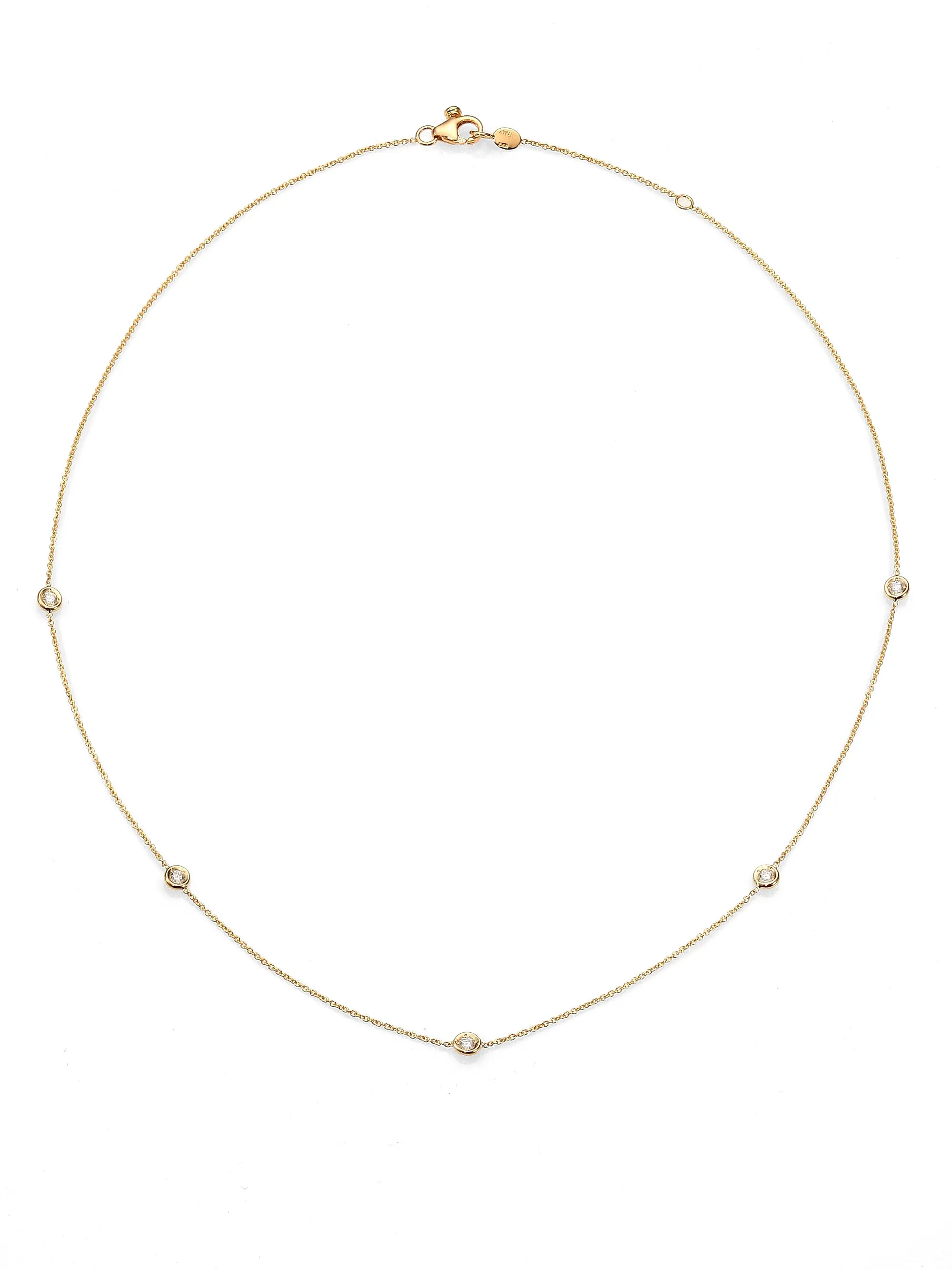 Diamond By The Inch 18K Yellow Gold & Diamond 5-Station Necklace/18" | Saks Fifth Avenue