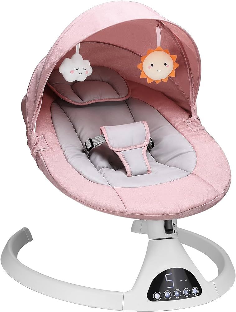 Amazon.com: T TICCI Baby Swings for Infants, 5 Speed Bluetooth Baby Bouncer, Motorized Bluetooth ... | Amazon (US)