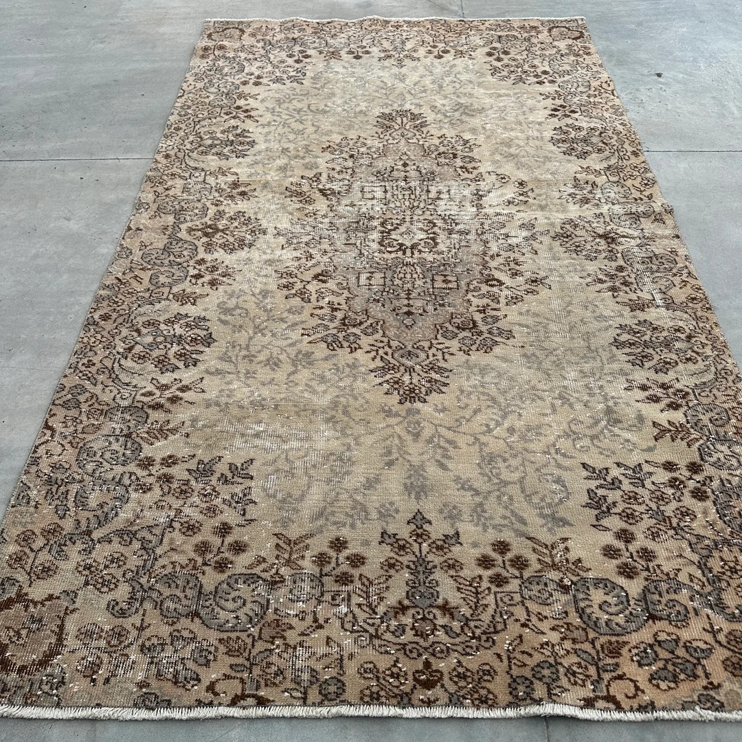 Turkish Rug, Vintage Rug, 6x10 Large Rugs, Muted Anatolian Rugs, Rugs for Salon, 5.3x9.1 Ft Beige... | Etsy (US)