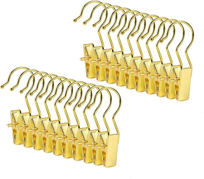 Amber Home 24 Pack Gold Boot Clips for Closet, Gold Boot Hangers with Hooks, Laundry Hooks, Cloth... | Amazon (US)