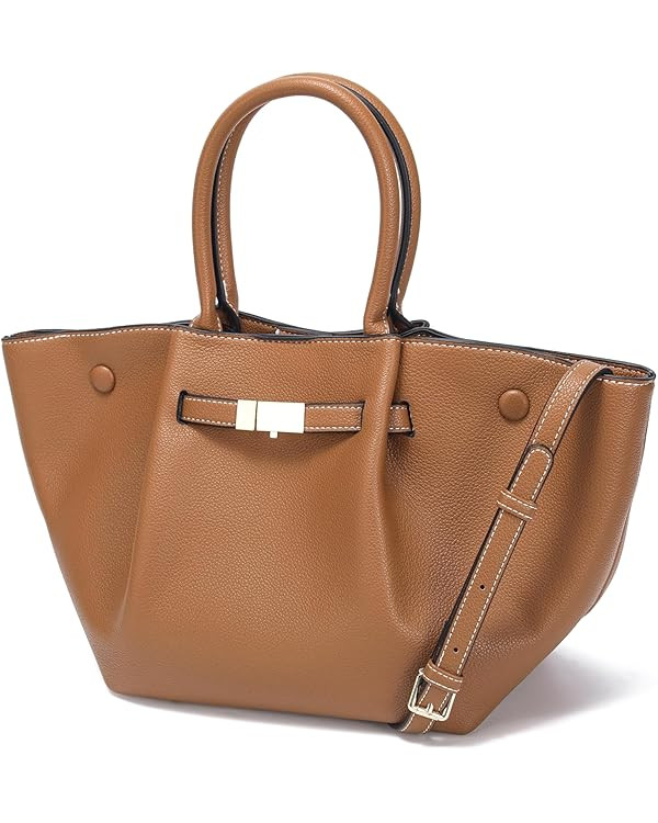 CATMICOO Faux Leather Tote Bag for Women Luxury Designer Handbags for Work | Amazon (US)