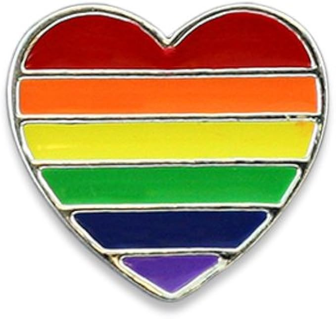 Rainbow Pride Heart LGBTQ Pins – Rainbow Heart Shaped Pins for Awareness, Support Groups, Pride... | Amazon (US)