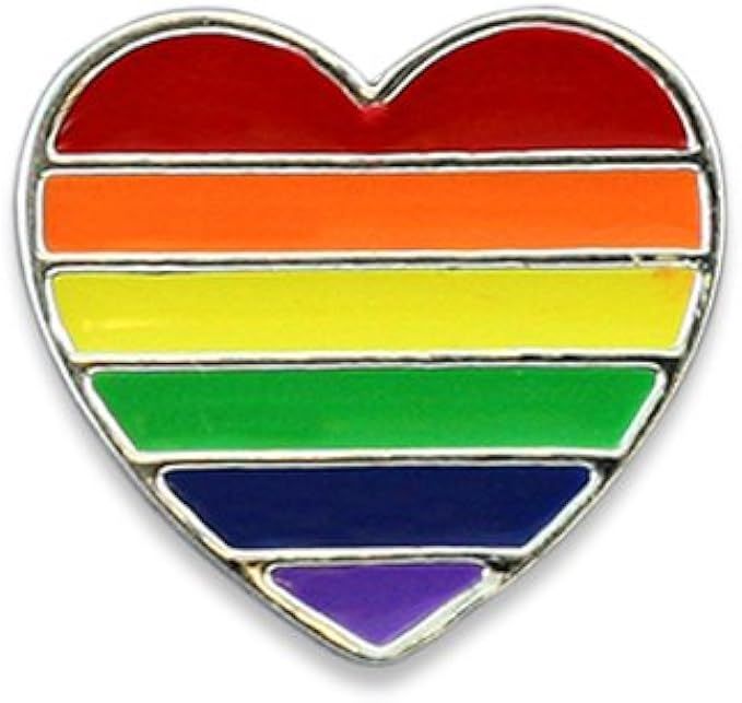 Rainbow Pride Heart LGBTQ Pins – Rainbow Heart Shaped Pins for Awareness, Support Groups, Pride... | Amazon (US)