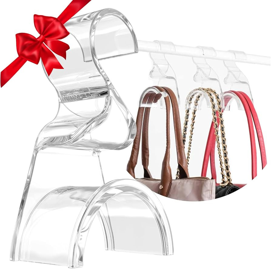 Wiosi Premium Clear Purse Hanger Closet Set of 3 - Durable Acrylic Organizers and Storage Bag Han... | Amazon (US)