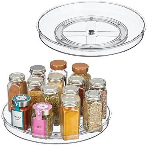 mDesign Lazy Susan Turntable Plastic Spinner for Kitchen Cabinet, Pantry, Fridge, Cupboards, Coun... | Amazon (US)