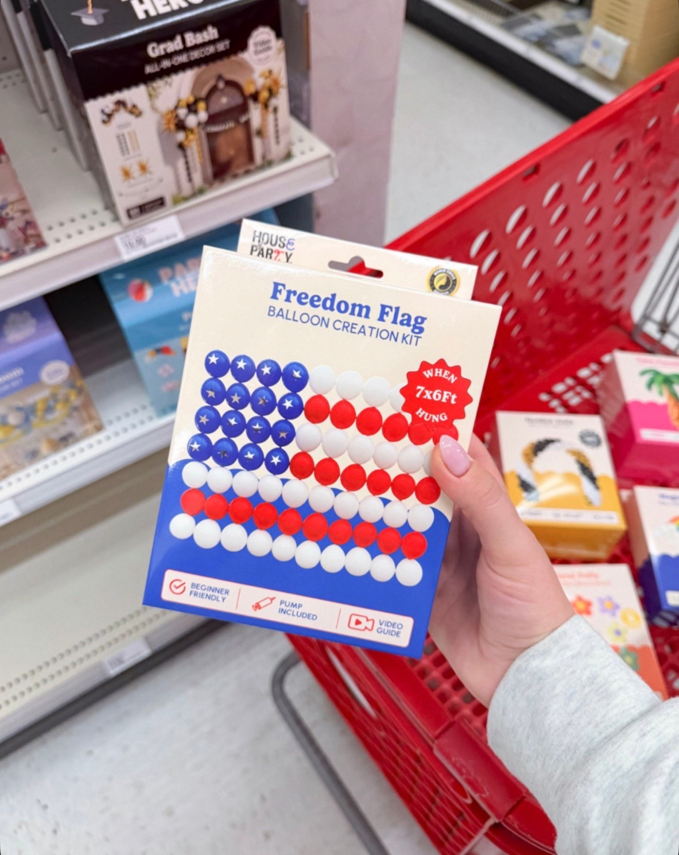Patriotic party prep at Target! This balloon kit makes the cutest flag moment for Memorial Day, 4th of July, or any Red White and Blue celebration! 🇺🇸❤️💙🤍

#Target #TargetFinds #PartySupplies #4thOfJuly #MemorialDay