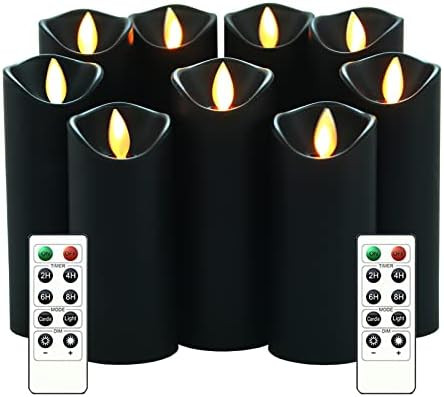 Amazon.com: Kakoya Flickering Flameless Candles, Battery Operated Acrylic LED Pillar Candles with... | Amazon (US)