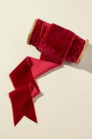 Vintage Fray 2.5" Velvet Ribbon | Anthropologie (US)