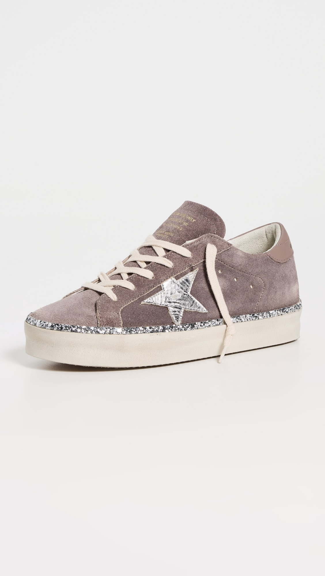Hi Star Suede Upper Laminated Star Leather Heel Glitter Edge Sneakers | Shopbop