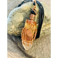 Hematite Quartz Necklace Copper Wire Wrap Inclusions | Etsy (US)