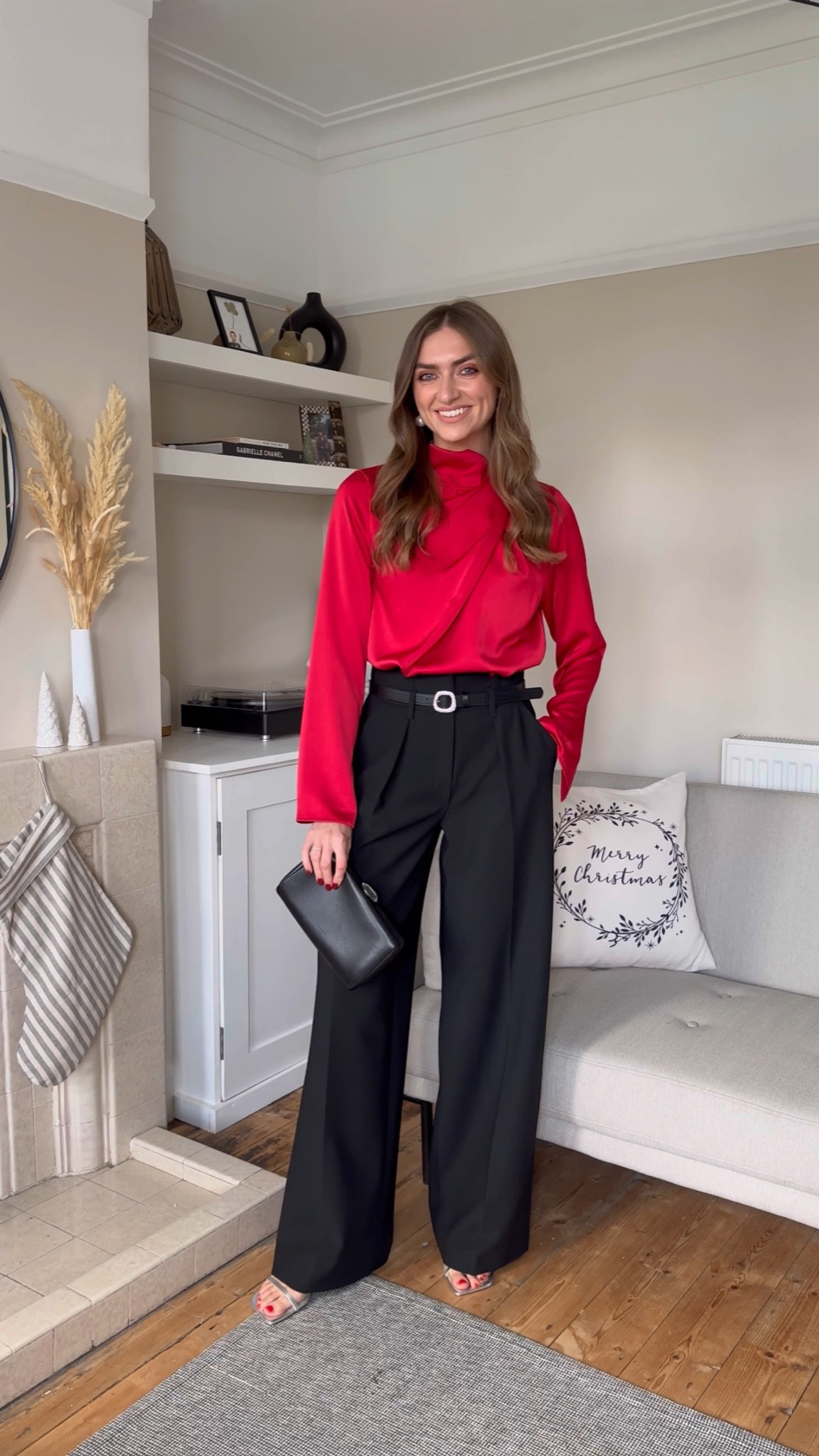 Christmas Day outfit ideas

Wearing a size 10 in the red blouse from Very, exact & similar linked

A size 8 in the Karen Millen Tailored Compact Stretch High Waist Wide Leg Trousers, I’m 5ft 6
EMILY15 for 15% off

Silver heels
Black leather evening bag
& other stories silver and pearl earrings 



Evening outfit, Christmas outfit, party outfit, black trousers, red blouse,  New Years eve outfit 

#LTKeurope #LTKuk #LTKwinter