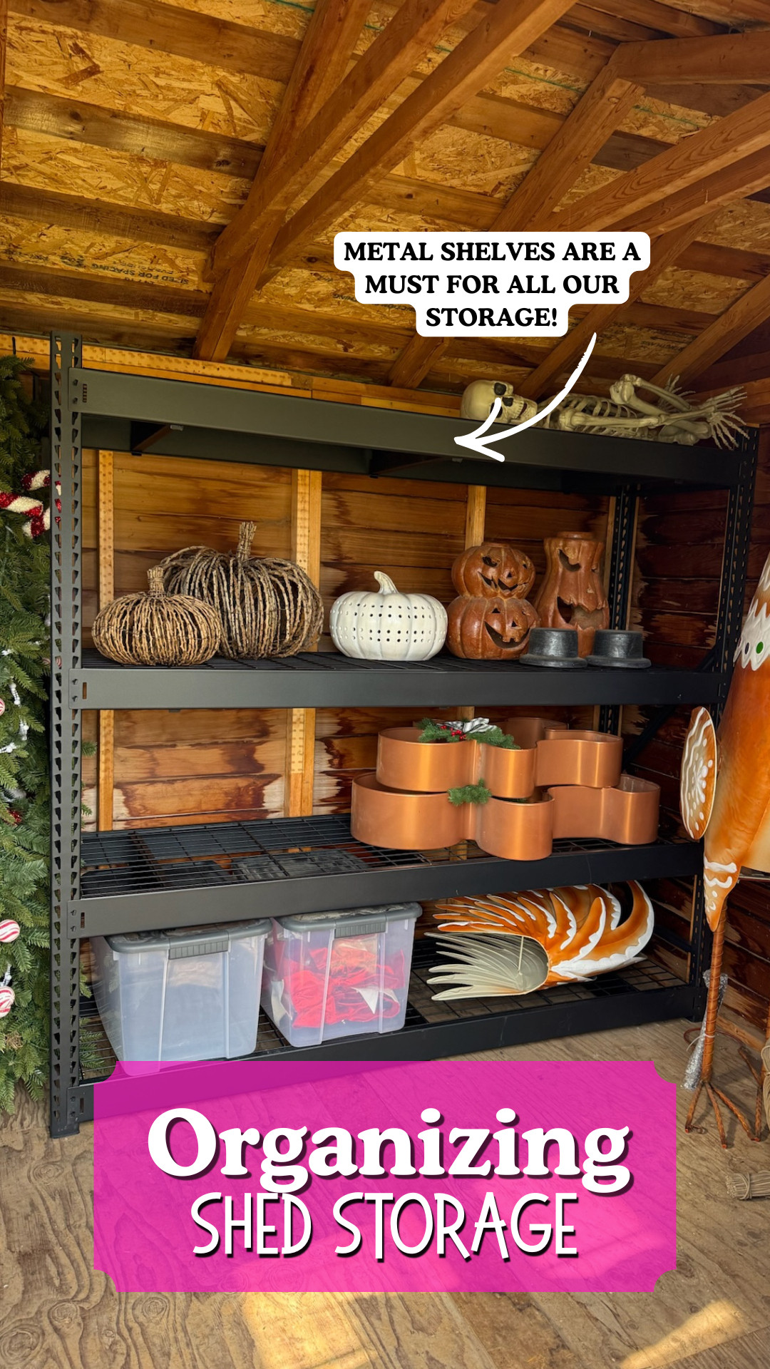 Shed Storage organization! Metal shelves & plastic bins are a must for outside storage! 



outside storage, organization, storage, shed, home finds, home organizing, home storage 

 #LTKdayinmylife #LTKOver40 #LTKHome