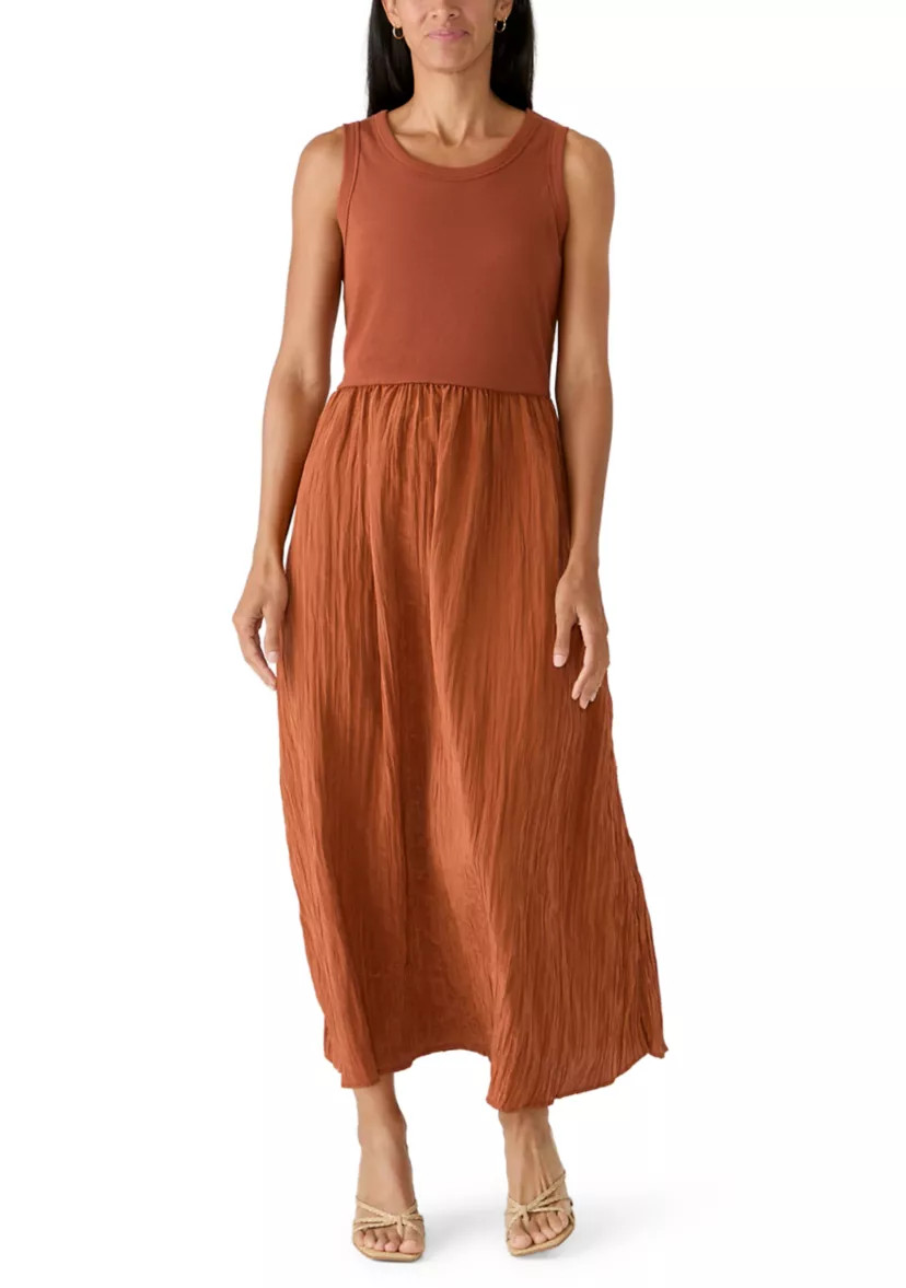 Women's Sleeveless Mixed Media Midi Dress | Belk
