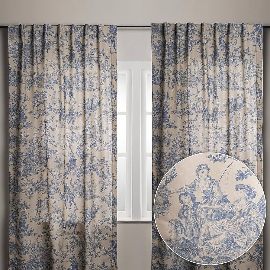 Maison d' Hermine Curtains for Living Room 100% Cotton 96 inch Length Two Panels Light Filtering ... | Amazon (US)