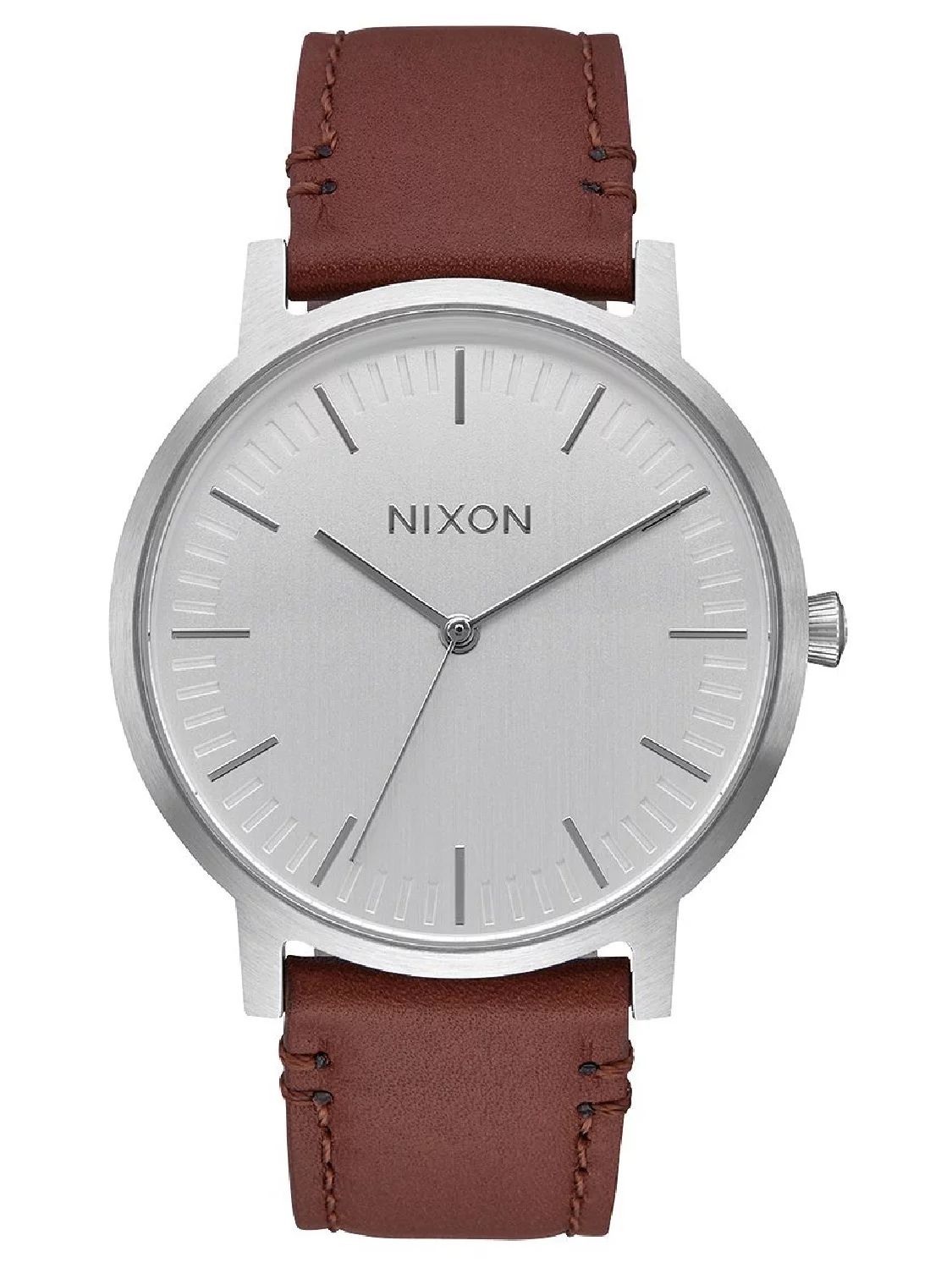 Nixon Porter Leather (Silver/Brown) Watch | Walmart (US)