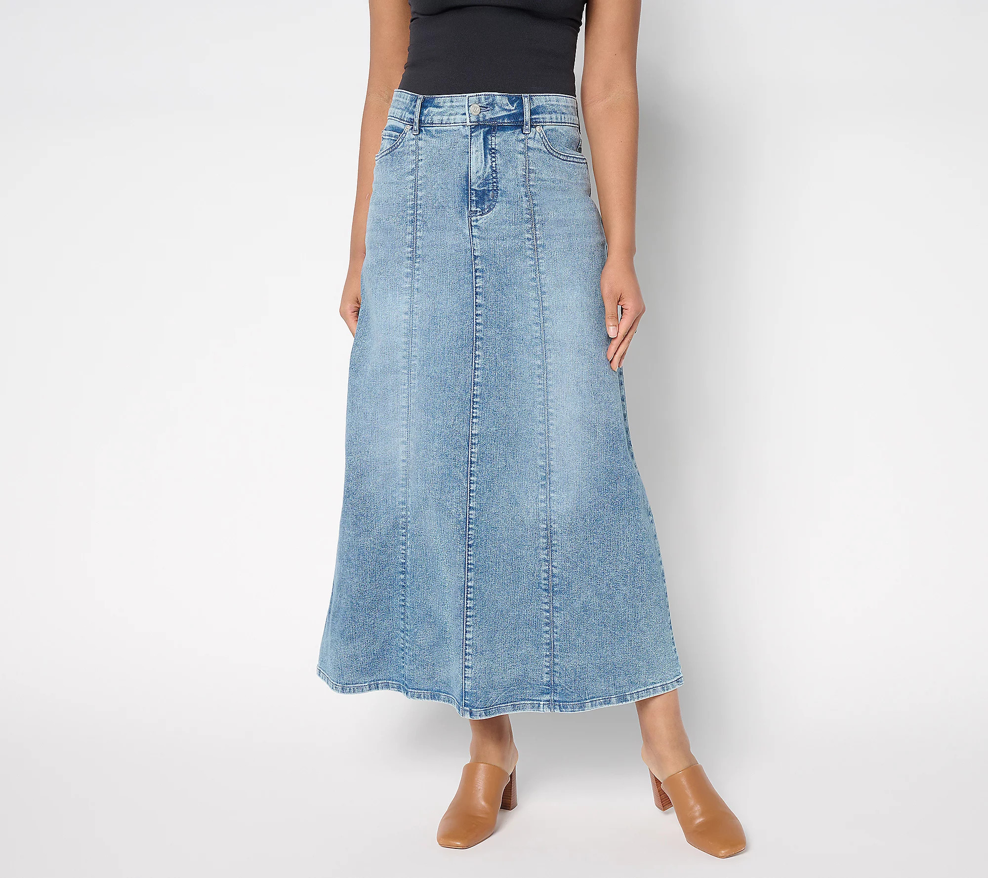 Me by Jennie Garth Regular Sullie Indigo Denim Maxi Skirt | QVC