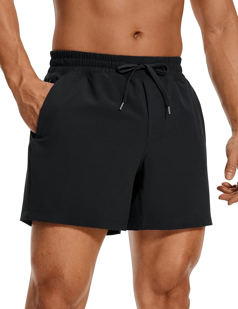 CRZ YOGA Men's Linerless Workout Shorts - 5'' Lightweight Quick Dry Running Sports Athletic Gym S... | Amazon (US)